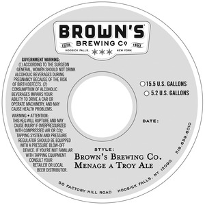 Brown's Brewing Co Menage A Troy Ale 