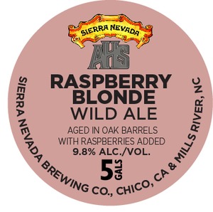 Sierra Nevada Barrel-aged Raspberry Blonde Wild Ale August 2016