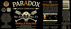 Paradox Beer Company Vanilla Peaches August 2016