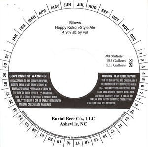 Burial Beer Co. Billows Hoppy Kolsch-style Ale August 2016