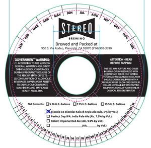Stereo Brewing Company Blonde On Blonde: Kolsch Style Ale