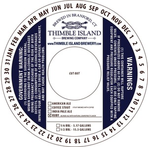 Thimble Island Brewing Company Ruby Blonde Ale August 2016