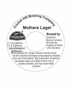 Cricket Hill Brewery Mothers Lager