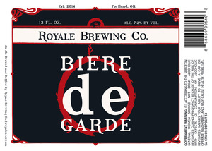 Royale Brewing Co Royale Biere De Garde August 2016