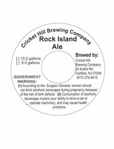 Cricket Hill Brewery Rock Island Ale