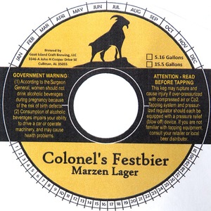 Colonel's Festbier Marzen Lager August 2016