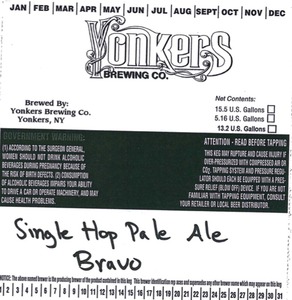 Yonkers Bravo Single Shopped Pale Ale Yonkers Bravo Single Shopped Pale Ale August 2016