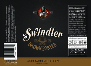 Alosta Brewing Co. Swindler Brown Porter