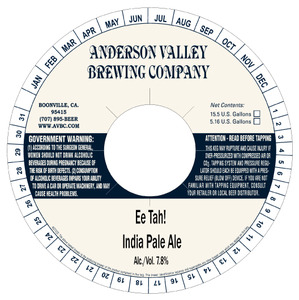 Anderson Valley Brewing Company Ee Tah! July 2016