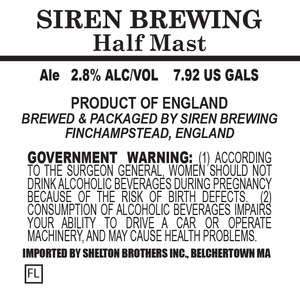 Siren Craft Brewing Halfmast