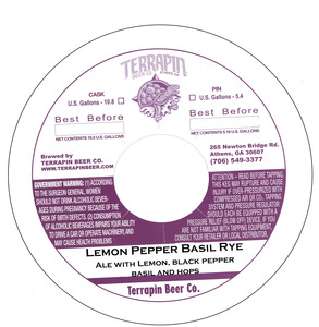 Terrapin Lemon Pepper Basil Rye