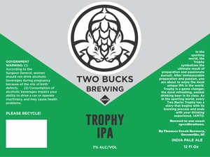 Two Bucks Brewing Trophy IPA September 2016