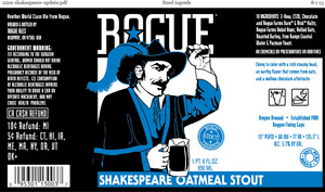 Rogue Shakespeare Oatmeal August 2016