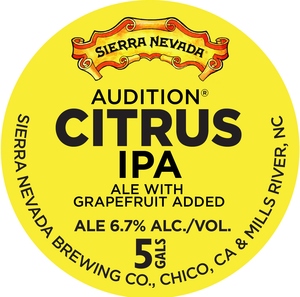 Sierra Nevada Audition Citrus IPA August 2016