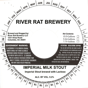 River Rat Brewery Imperial Milk Stout August 2016