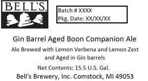 Bell's Gin Barrel Aged Boon Companion Ale August 2016