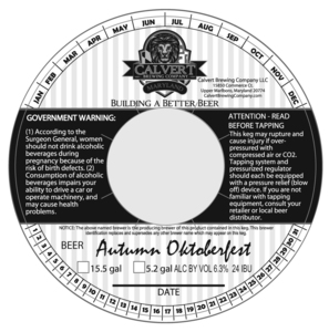 Calvert Brewing Company Autumn Oktoberfest