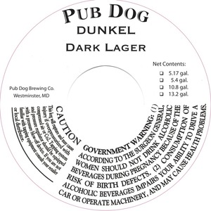 Pub Dog Dunkel Dark August 2016