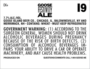 Goose Island Beer Co. Goose Festivity