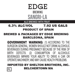 Edge Brewing Sangri-la August 2016