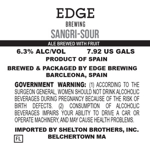Edge Brewing Sangria Sour August 2016