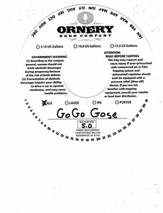 Ornery Beer Company Gogo Gose August 2016