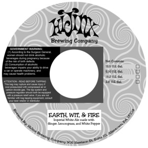 Hijinx Brewing Company Earth, Wit, & Fire September 2016