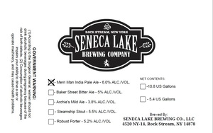 Seneca Lake Brewing Company Merri Man India Pale Ale August 2016