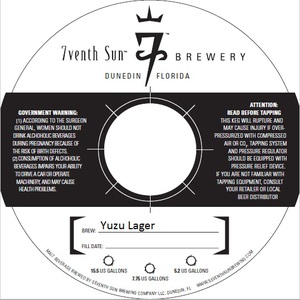 7venth Sun Brewery Yuzu Lager August 2016
