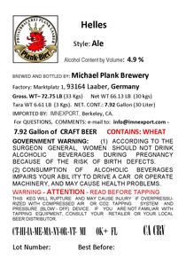 Michael Plank Brewery Helles September 2016