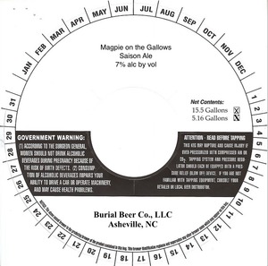 Burial Beer Co. Magpie On The Gallows Saison Ale