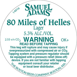 Samuel Adams 80 Miles Of Helles August 2016