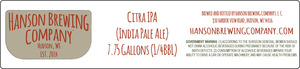Hanson Brewing Company Citra IPA