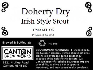 Canton Brew Works Doherty Dry Irish Stout