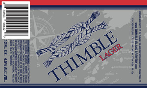 Thimble Island Brewing Company Thimble Lager August 2016