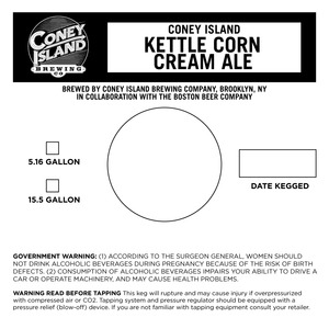 Coney Island Kettle Corn Cream Ale August 2016