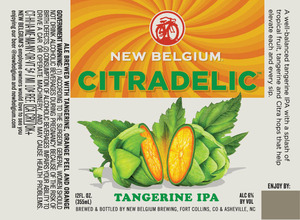 New Belgium Brewing Citradelic August 2016