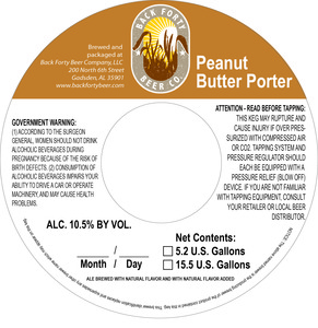 Back Forty Beer Company Peanut Butter Porter September 2016