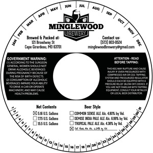 Minglewood Brewery Fat Monk Ale August 2016