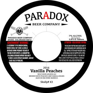 Paradox Beer Company Vanilla Peaches