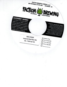 Faction Brewing Red Ryder
