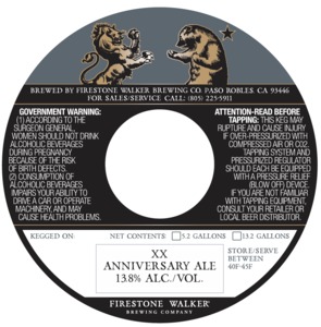 Firestone Walker Brewing Company Xx Anniversary Ale