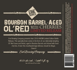 Erie Brewing Company Bourbon Barrel-aged Ol' Red October 2016