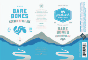 Hellbender Brewing Company, LLC Bare Bones Kolsch-style Ale September 2016