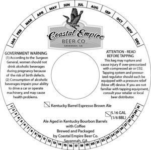 Coastal Empire Beer Co Kentucky Barrel Espresso Brown September 2016