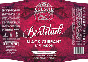 Council Brewing Co. Beatitude Black Currant Tart Saison