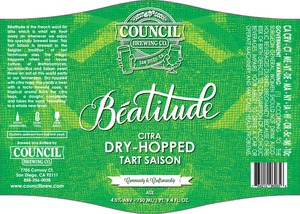 Council Brewing Co. Beatitude Citra Dry Hopped Tart Saison
