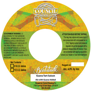 Council Brewing Co. Beatitude Guava Tart Saison