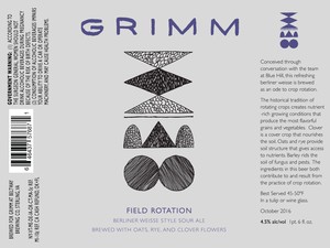 Grimm Artisanal Ales Field Rotation September 2016
