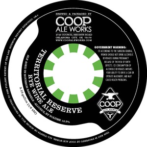 Territorial Reserve Rye Wine Ale September 2016